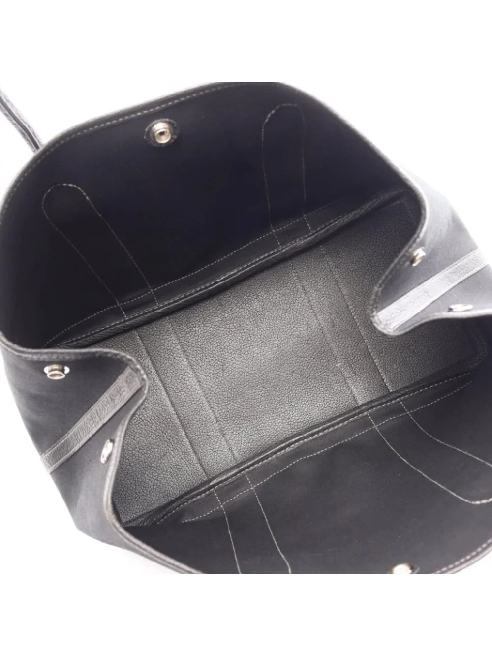 Hermes Tote Bag Garden Party PM Black Leather